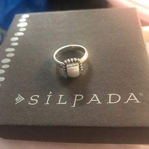 Silpada Square Pearl Ring R1617 Size 6